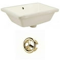 thumbnail image 1 of 18.25-in. W Rectangle Bathroom Undermount Sink Set In Biscuit - Gold Hardware AI-20443, 1 of 8