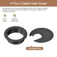 thumbnail image 3 of Uxcell 4Pack 2Inch/50mm Cable Hole Cover ABS Desk Cable Wire Cord Grommet, Black, 3 of 6