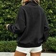 thumbnail image 4 of Horkkom Quarter Zip Pullover Women Casual Loose Soft Tops Oversized Fall Winter Sweatshirt XL, 4 of 6