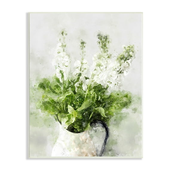 Stupell Industries Blooming White Florals in Cacti Field Desert Plants Botanical & Floral Painting Unframed Art Print Wall Art, 10 x 15