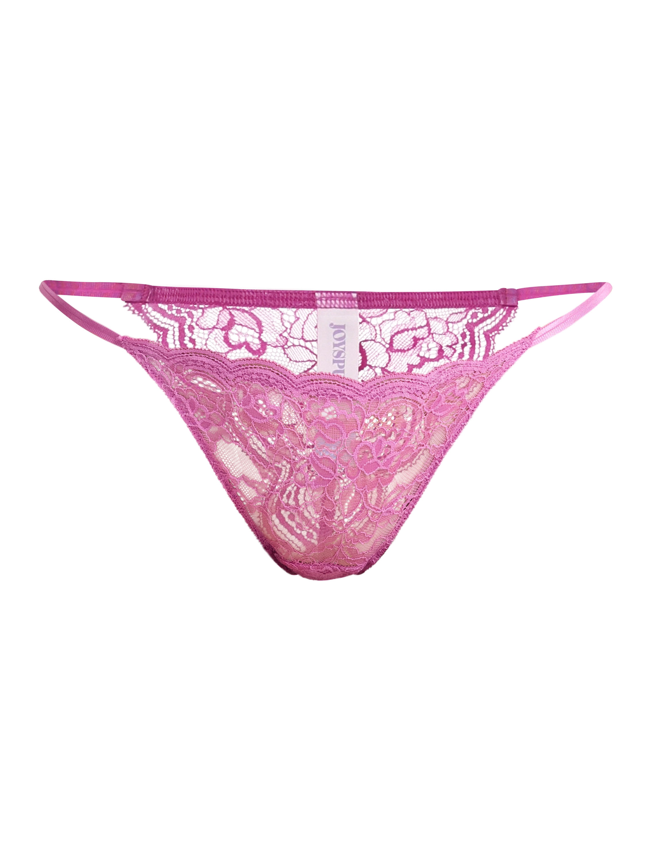 Joyspun String Thongs with Scalloped Lace, 3-Pack, Sizes XS-3XL