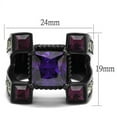 thumbnail image 2 of IP Black(Ion Plating) Stainless Steel Ring with AAA Grade CZ in Amethyst for Women Style TK1072J, 2 of 4