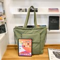 thumbnail image 4 of Bolso de nylon bolso de mano de hombro grande para mujeres verde, 4 of 7