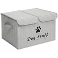 thumbnail image 1 of Caja de almacenamiento de juguetes para perros Morezi Bamboo Grey Lino-Algodón, 1 of 7