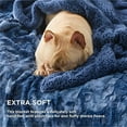 thumbnail image 2 of GentleSoft Sherpa Fluffy Blanket Queen Size for Bed - Fleece Warm and Cozy for Women Gift, Plush & Fuzzy Faux Fur Christmas Blanket for Couch, Sofa Decor, Tie Dye Design, Indigo, 90x90 Inches, 2 of 7