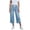Light Blue, variant on Capri Jeans for Women Distressed Ripped Drawstring Wide Leg Capri Pants High Waisted Stretchy Pull On Baggy Capris Casual Summer Denim Pants Black M