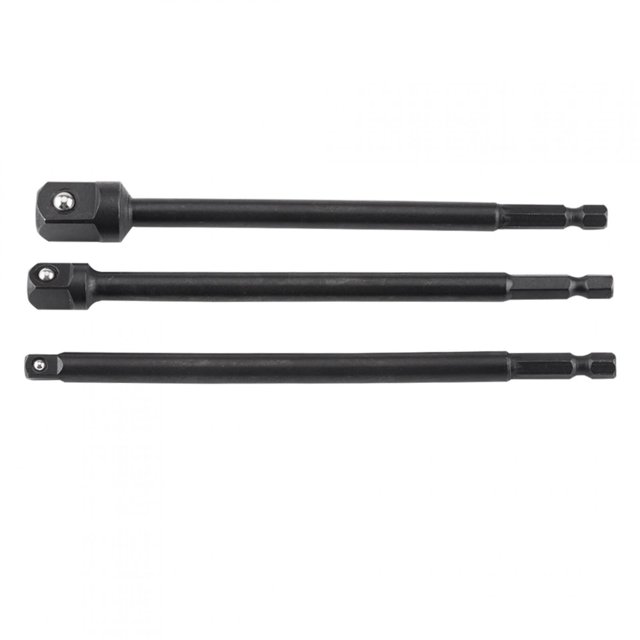 Varilla de extensión, 3 piezas Cr V Hex Hex Squre Adaptador de llave de vaso de extensión Durabilidad extendida VoborMX herramienta