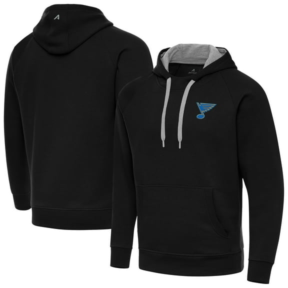 Men's Antigua Black St. Louis Blues Victory Pullover Hoodie