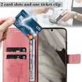 thumbnail image 5 of Designed for iPhone 15 Case Wallet for Women, Flip Folio Cover with Embossed PU Leather Kickstand Credit Card Holder Magnetic Wrist Strap Protective Case for iPhone 15, Pink, 5 of 6