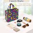 thumbnail image 5 of FORMRS Womens Corduroy Tote Bag Crossbody Shoulder Handbag with Pocket, Colorful Psychedelic, 5 of 7