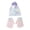 Multicolored, variant on Girls Beanie Hat and Glove Set, White
