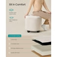 thumbnail image 3 of Round Velvet Ottoman with Storage - 17.7" Foot Rest Stool with Legs, 330 lb Capacity, for Living Room/Bedroom, Cream White, 3 of 5