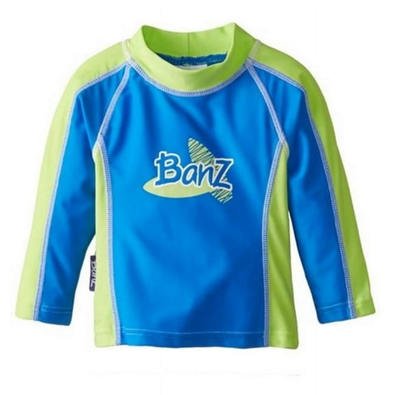 Banz RL-BG-2 Boys Long Sleeve Rash Top, Blue & Green - Size 2