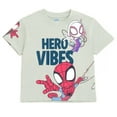 thumbnail image 5 of Marvel Spidey and His Amazing Friends Spider-Man Miles Morales Ghost-Spider T-Shirt and Shorts Outfit Set Plaid Toddler to Big Kid, 5 of 5