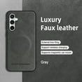 thumbnail image 3 of ELEHOLD PU Leather Case For Samsung Galaxy S24 FE Slim Magnetic Shockproof Cover, [MagSafe Compatible], [Lens&Screen Protection], Drop protection Case - Gray, 3 of 11