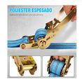 thumbnail image 2 of 2pcs Eslinga Matraca 6cm*12m 8000kg Con Ganchos Remolque AZUL, 2 of 4