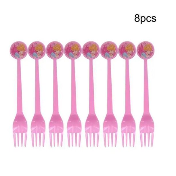 Suministros de fiesta de princesa para decoraciones de cumpleaños, pancarta de globo, mantel, vasos de papel y platos, servilletas para niña