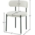 thumbnail image 3 of Meridian Furniture Beacon Cream Boucle Fabric Dining Chair, Set of 2, 3 of 7
