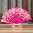 thumbnail image 2 of Bifavgk Hand Fans For Women Foldable Folding Fans Handheld Chinese Style Dance Wedding Party Lace Silk Folding Hand Held Flower Fan Black Handheld Fan Hand Fan Hand Held Fan Red, 2 of 2