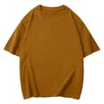 thumbnail image 4 of Mens Fashion Short Sleeve Tshirts Solid Color Oversized T-shirts for Men Summer Basic Short Sleeve Loose Fit Tops Khaki XXXL, 4 of 4