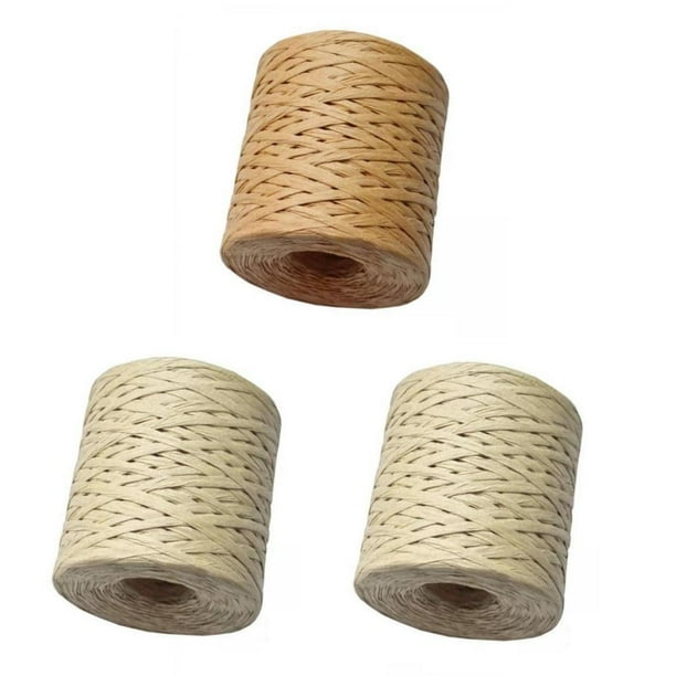 3x 200M Paper Raffia Ribbon String for Crafts String for 