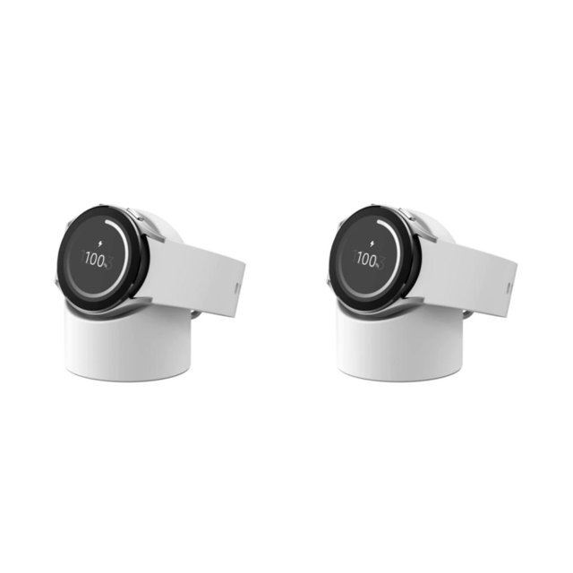Injueey Soporte de carga de reloj multifuncional para una carga fácil Soporte de carga de reloj de silicona Conveniente blanco blanco 2Conjunto