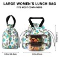 thumbnail image 5 of Pioneer Flower Floral Print Pattern Drawstring Lunch Bag Women - Drawstring Lunch Bag Insulated for Work Office - Stain-Resistant Large Lunchbags for Women with Multi-Pockets, 5 of 6