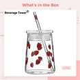 thumbnail image 5 of Glass Tumbler with Strawberry Pattern 16 oz, Cold Drink Cup with Lid and Straw, Heat Resistant Clear Juice Glass, Cute Fruit Design Drinking Cup for Summer Beverages, 5 of 5