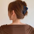 thumbnail image 4 of Qarigey Pinza de pelo para mujer, reemplazo portátil, Color sólido, Triangular, peluquería, tamaño libre, pinzas de fijación, decoración Accesorio para el cabello Azul oscuro, 4 of 6