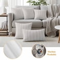 thumbnail image 3 of 2 Pack Outdoor Waterproof Throw Pillow Covers,Bohemian Stripes Sage Green Decorative Square Pillow Case Patio Pillowcases for Chair Couch Sofa 16x16in, 3 of 9