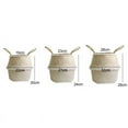 thumbnail image 2 of Foldable Handmade Folding Wicker Grass Weaving White Pattern with Small Plush Balls Flower Basket  Storage Basket for Storing Cosmetics  Dirty Clothes, 2 of 16