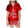 thumbnail image 1 of FAOWME Vêtements d'Intérieur d'Été pour Enfants Garçons Filles T-Shirt à Manches Courtes Imprimé Col Rond Pantalons Courts Pyjamas Ensembles Bébés Rouge 8-9 Ans, 1 of 4