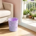 thumbnail image 6 of Open Top Trash Bin, Torqee Floral Waste Container, Decorative Waste Holder, for Bedroom Corner, Kitchen Area and Restroom Space, Violet Small, 6 of 6