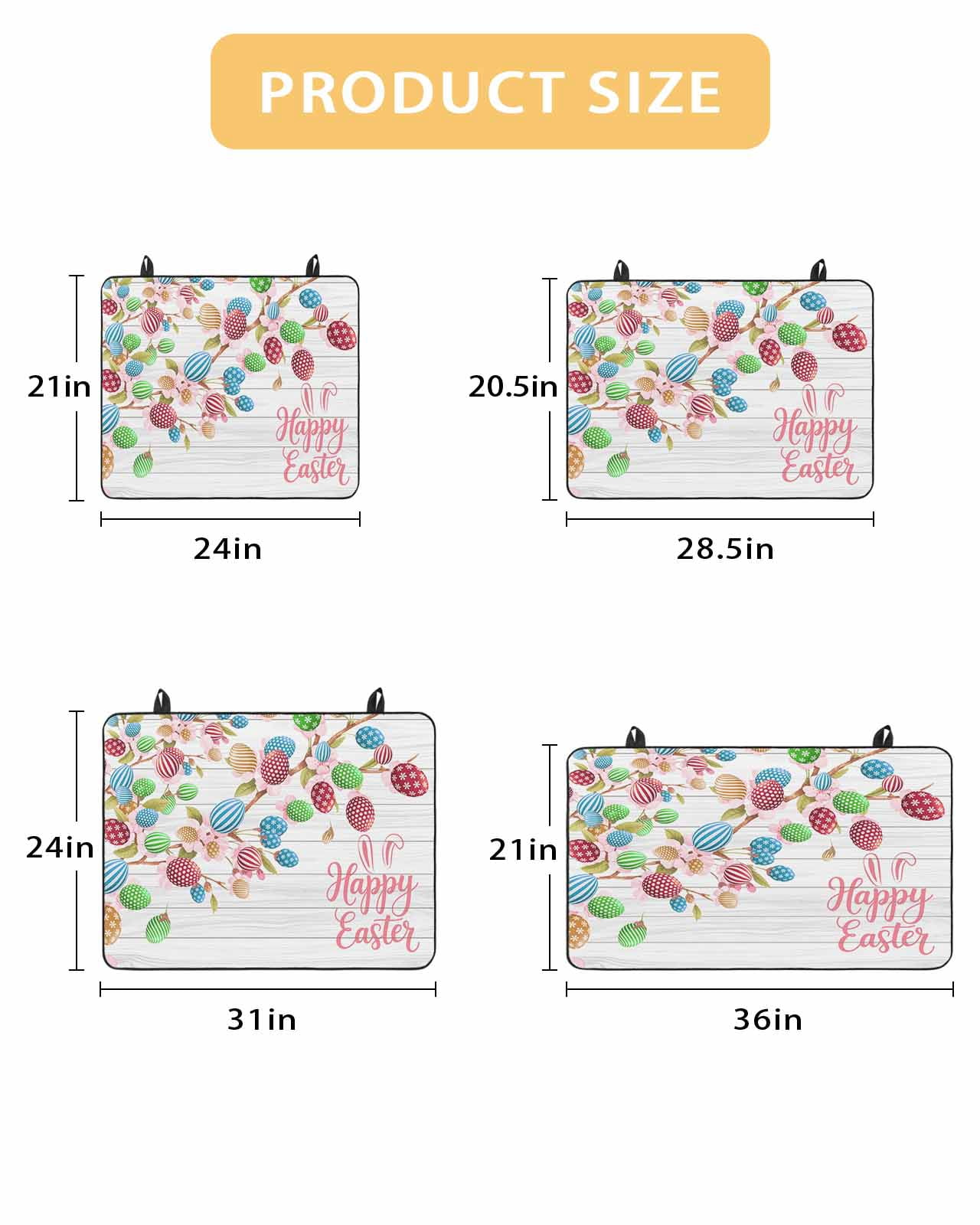 Large Induction Cooktop Protector Mat Easter Stove Top Covers for Electric Stove, Spring Funny Colorful Eggs Tree Wooden Grain Decorative Stove Burner Cover Mats, Glass Top Stove Cover