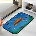 thumbnail image 2 of Floor Door Mats Bath Rugs Sea Turtle Fish Swimming Bathroom Carpet Non-Slip Absorbent for Entryway Indoor 31x20in Carpet Runner, 2 of 7