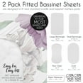thumbnail image 6 of Sweet Jojo Designs Peony Floral Garden Purple Ivory and Green Baby Bassinet Fitted Sheets 2 Piece Set, 6 of 6