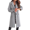 Grey, variant on Black Trench Coat Women Autumn and Winter Simple Long Sleeved Solid Color Single Breasted Woolen Jacket for Women Peacoat Womens Coat Black L