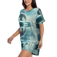 thumbnail image 2 of Rateoe Polar Bear On Iceberg Pattern Women's Short-Sleeved Pajama Set - 2 Piece Soft and Lightweight Sleepwear Set-3X-Large, 2 of 7
