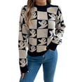 thumbnail image 2 of Women'S Round Neck Long Sleeve Sweater Loose Knitted Autumn and Winter Trend Fashion Casual Pullover Tops L, 2 of 9