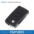 thumbnail image 3 of Funda de llave remota sin llave de 3 botones Unique Bargains para Peugeot 207, 3 of 7
