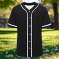 thumbnail image 4 of Hurxie Plain Blank Baseball Jerseys for Men Women Adult Hip Hop Hipster Button Down Shirts Sports Uniforms Outfits Black,L, 4 of 6