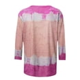 thumbnail image 4 of Birdeem T-Shirt Imprimé pour Femmes, Blouse Mi-Longue à Manches 3/4, Col Rond, Hauts Décontractés, 4 of 12