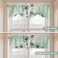thumbnail image 3 of Tie Up Valance for Windows Green Flower Curtains Valances Rod Pocket Valance Window Treatments Floral Branch Leaves Balloon Curtains for Kitchen Living Room Bedroom Bathroom Decor 54x18 Inch, 3 of 9