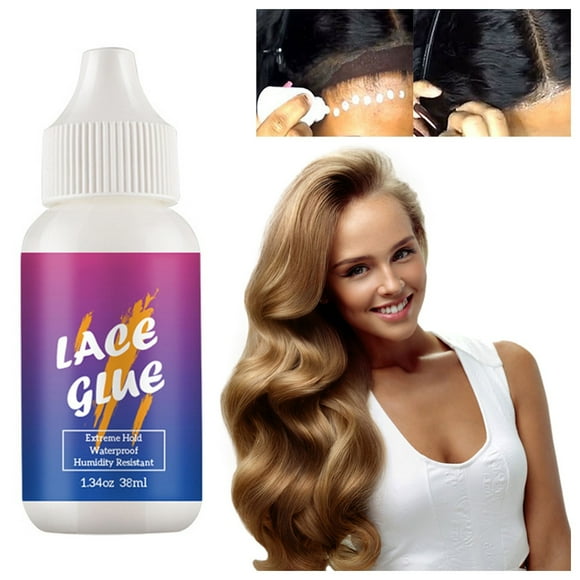 WIFKLSIIPG Lace Glue Hair Product Series Adhesive Wig Glue Wig Waterproof Lace front Wig Glue Strong Fixed Transparent Lace Glue Used for Hair Replacement 38ml