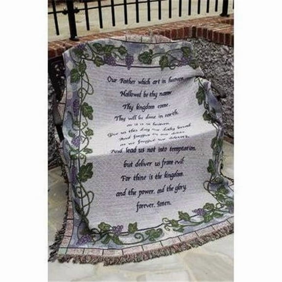 Manual Woodworkers & Weavers  50 x 60 in. The Lords Prayer Tapestry Throw Blanket