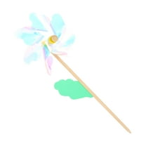 USHOBE Garden Windmill Stake Wooden Colorful Homeowners Outdoor Yard 1Set 18.86X7.07X3.93in