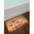 thumbnail image 2 of Tropical Bath Mat, Palm Trees with Dramatic Hazy Sky Clouds and Gulls Exotic Display Art, Non-Slip Plush Mat Bathroom Kitchen Laundry Room Decor, 29.5 X 17.5 Inches, Coral Salmon Brown, Ambesonne, 2 of 2