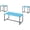 Blue, variant on Yuanmin 3-Piece Coffee Table Set with Carbon Fiber Wrapped Top and Metal Frame, Includes 1 Rectangular Coffee Table and 2 End Tables for Living Room, Blue