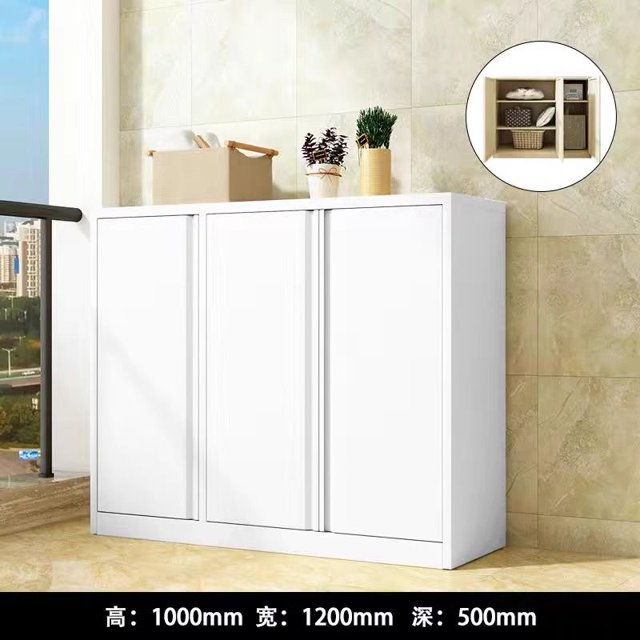 Gabinete de balcón de acero para el hogar, protector solar e impermeable, gabinete de almacenamiento simple de piso de pared a pared para el hogar, sund multicapa