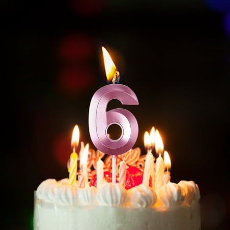 Pink 6 Number Birthday Candle Age Cake Decoration Party Supplies 3D Design Cake Topper Decoration for Any Celebration By Meiiso